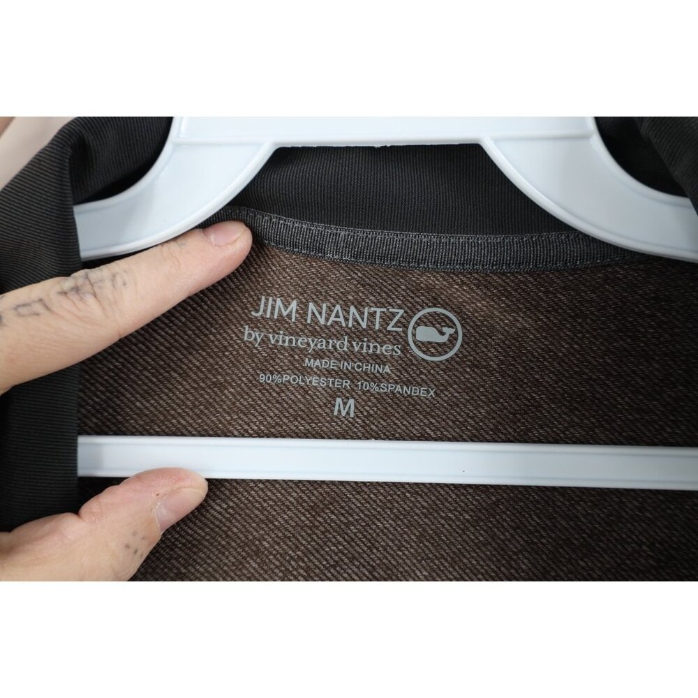 Vineyard Vines Jim Nantz Mens Medium Knit Half Zip Pullover Jacket Top Brown - Picture 6 of 14